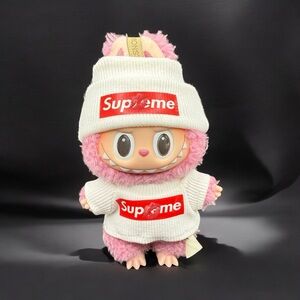 Labubu Clothes Beanie and Shirt - White (DOLL NOT INCLUDED) - LC-018